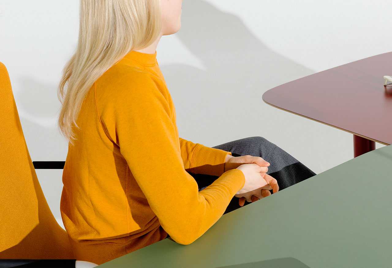 A woman sitting at a desk