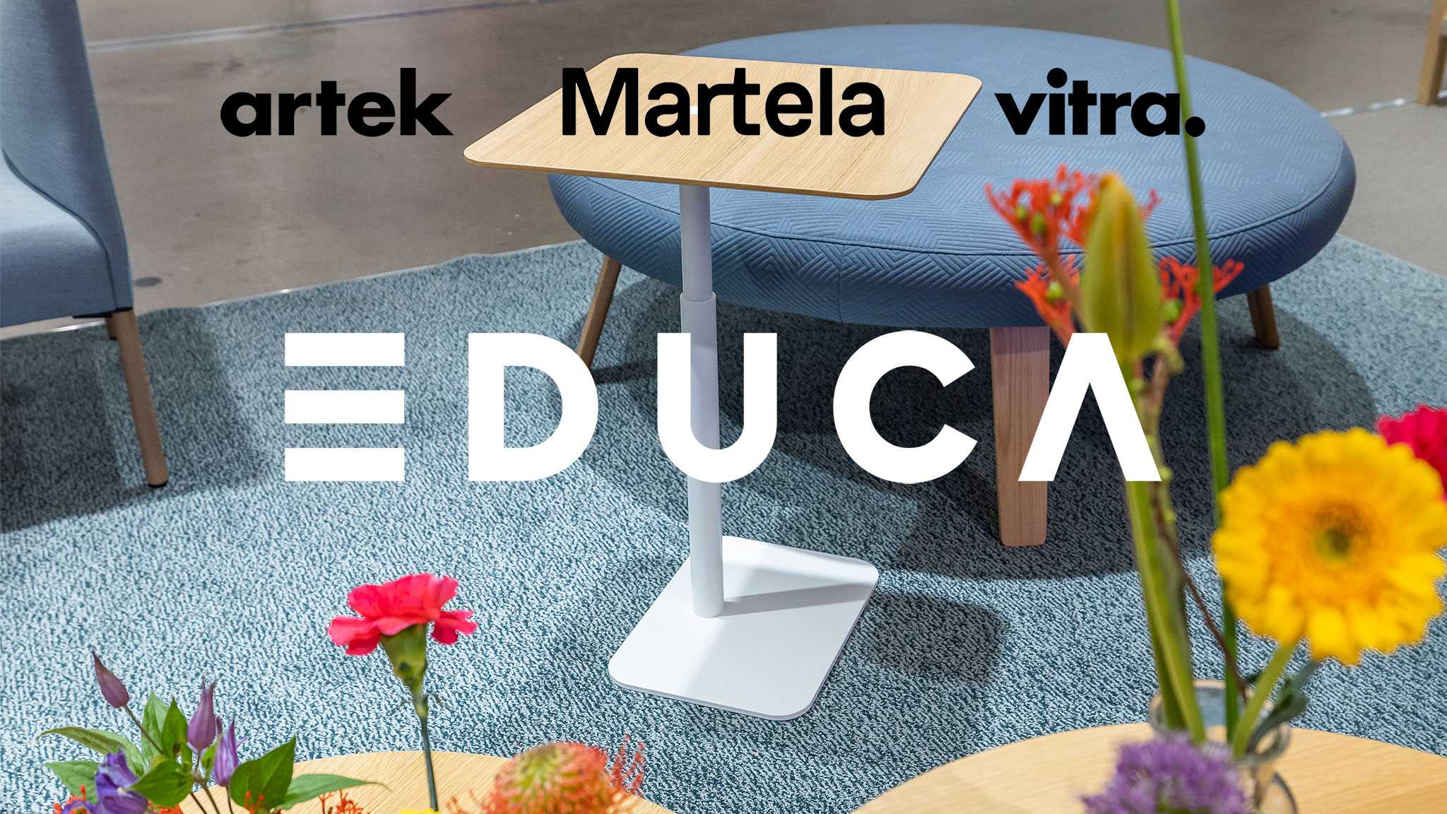 Martela Educa-messuilla yhdessä Artekin ja Vitran kanssa