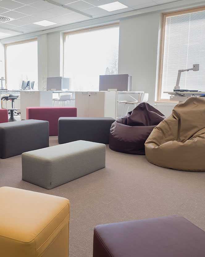 Benches in a classroom