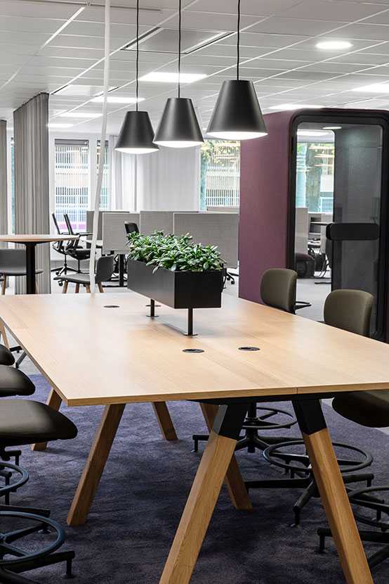 Conference table and PodBooth phone booth