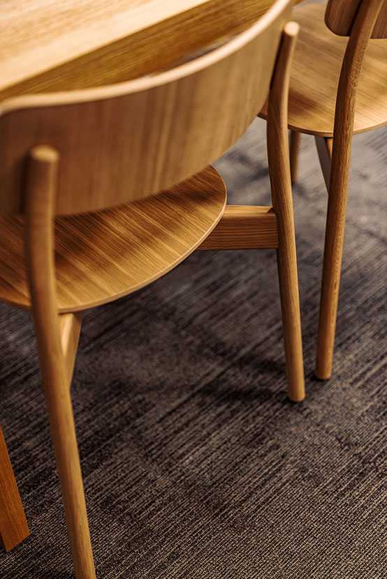 Close-up of the wooden Ella chair
