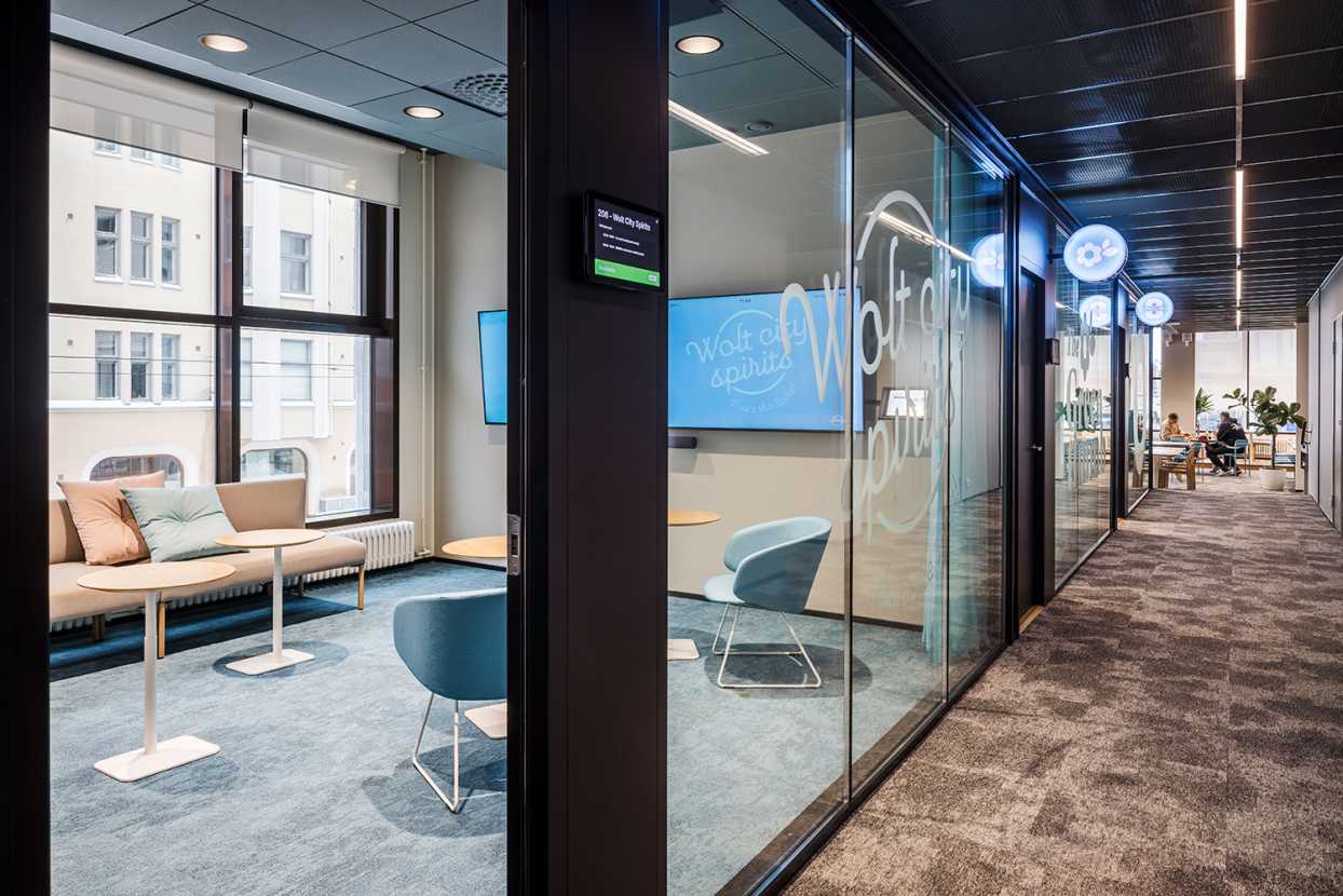 Conference room with glass walls