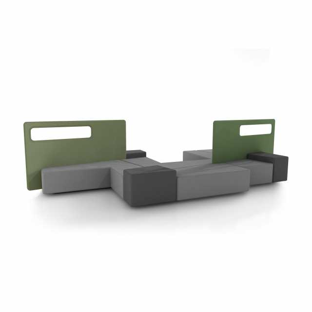 Diagonal modular sofa