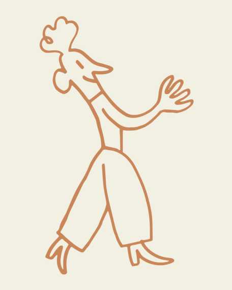 Illustration of a walking character